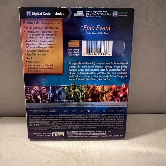 Avengers: Infinity War [Blu-ray + digital] w/slipcover - Picture 2 of 5